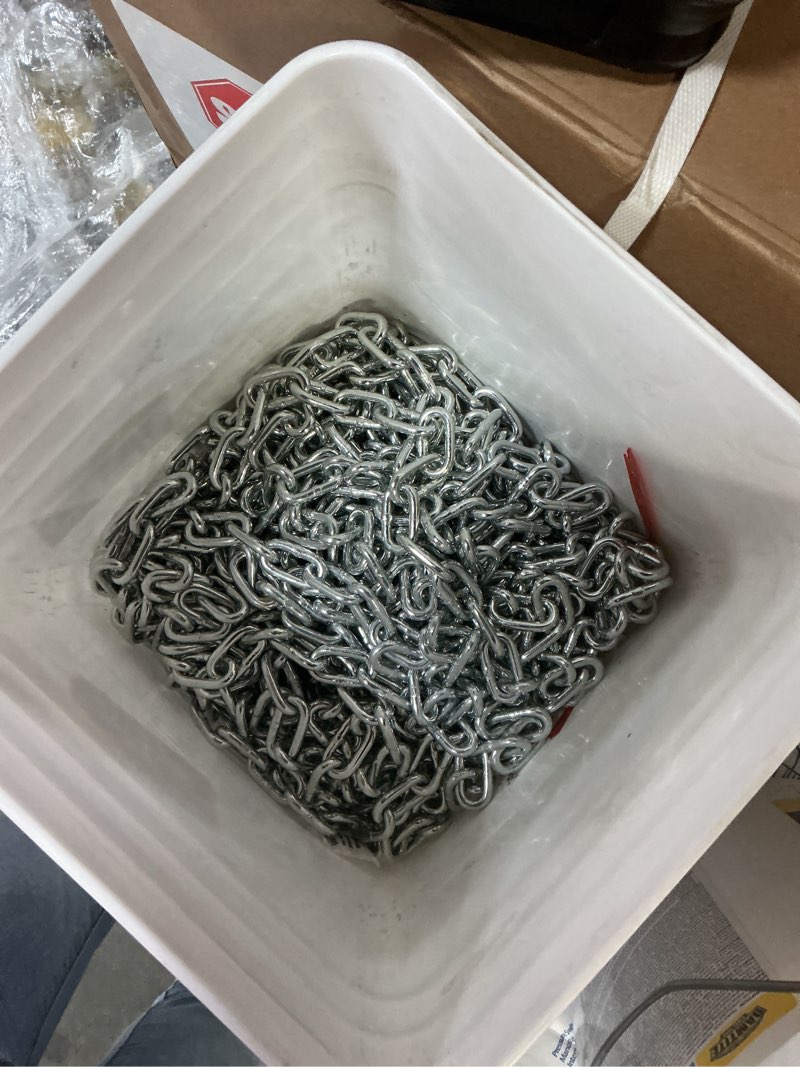 Condition photo showing Good Condition for 3/16 in. x 150 ft. steel zinc-plated grade 30 proof tested coil chain with 800 lbs. safe working load