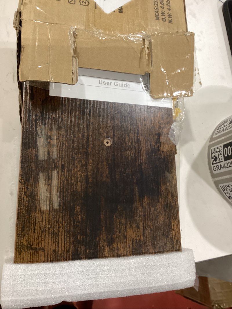 Condition photo showing Good Condition for BAYKA Floating Shelves, 22.5 inches Rustic Wood Wall Shelves for Bathroom?Bedroom, Living Room, Kitchen & Book, Hanging Display Decor Organization Shelf with 22 lbs Capacity (Rustic Brown) B. Rustic Brown - Americana Farmhouse Style 22.5inches