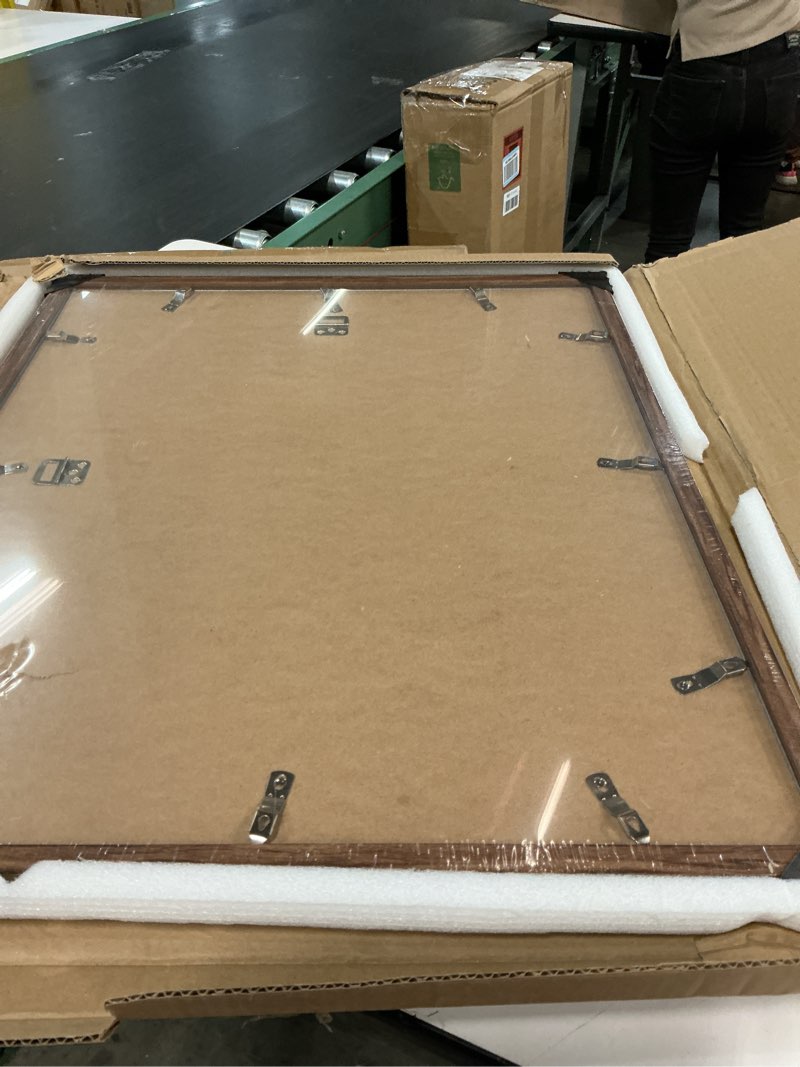 Condition photo showing New/Like New for rustic walnut 20x24 frame - single frame, 20 x 24 poster frame with mat for 16x20, picture frames for artwork, puzzles, photos and movie posters, perfect christmas frame 20" x 24" / 16" x 20" mat