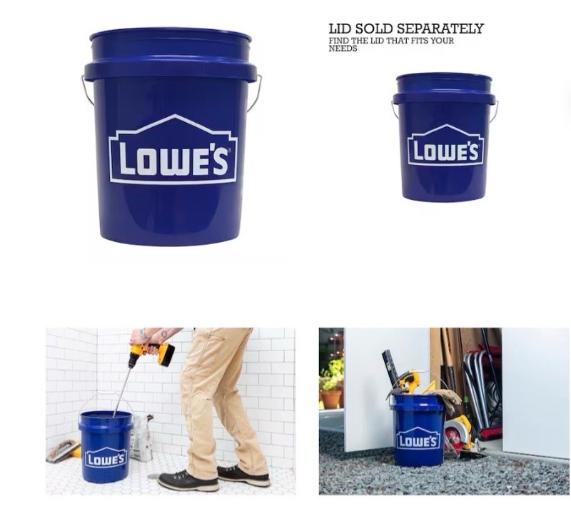 lowe's 5-gallon plastic blue general bucket ( 4 pieces)