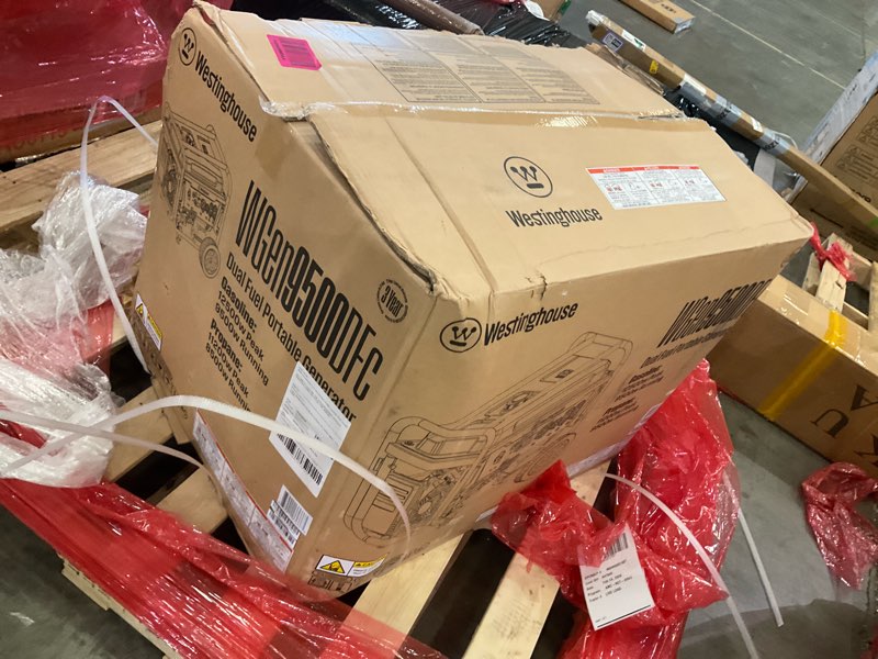 Condition photo showing As Is for Westinghouse 12500 Peak Watt Dual Fuel Home Backup Portable Generator, Remote Electric Start, Transfer Switch Ready, Gas and Propane Powered, CO Sensor 12500 Watts - Dual Fuel - CO Sensor