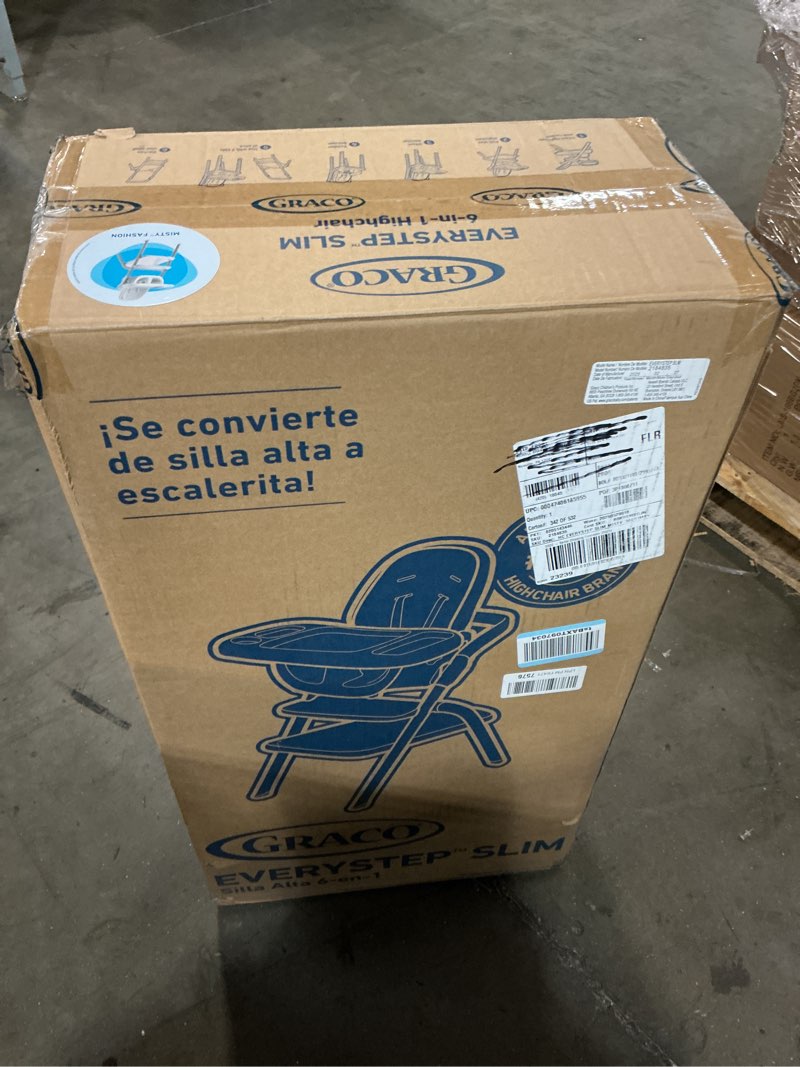 Condition photo showing New/Like New for Graco EveryStep 6 in 1 High Chair, Babies and Toddlers Portable Slim High Chair with 6 Growing Stages from Infant to Toddler Seating, Convenient for Dining Time, Featured Design in Misty