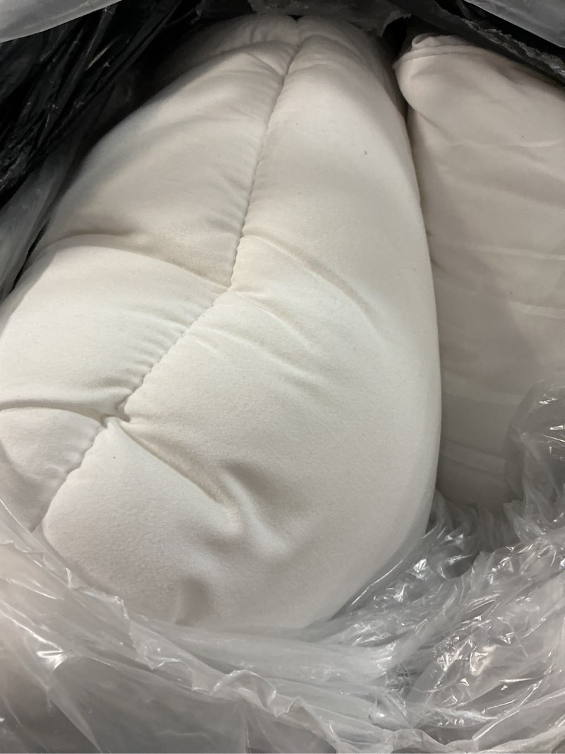 Condition photo showing As Is for elemuse full mattress topper for back pain, extra thick mattress pad cover, plush soft pillowtop with elastic deep pocket, overfilled down alternative filling white full