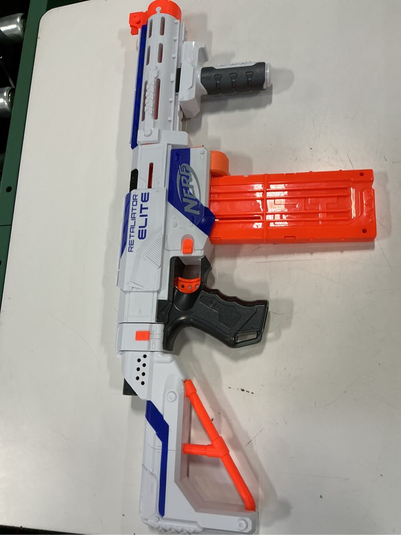 Condition photo showing As Is for NERF N-Strike Elite Retaliator Blaster, Stock, Grip, Barrel, 12-Clip, 12 Darts, Outdoor Toys for Kids 8+ (Amazon Exclusive)