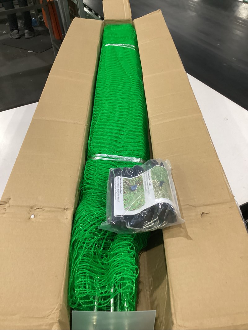 Condition photo showing New/Like New for temporary fence with posts,4'x50' safety barrier for dog snow plastic mesh fencing with fiberglass stake windbreak rope,movable fencing roll for garden backyard outdoor animal protect