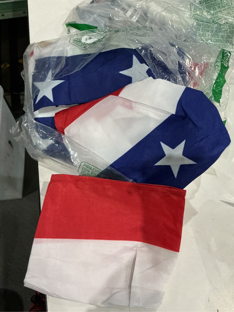 Condition photo showing Good Condition for incomplete  ebaokuup 20 pcs usa patriotic pleated fan flags-3 x1.5 ft american us flag bunting banner patriotic bunting flag stars and stripes flag bunting for memorial day the 4th of july and labour day fan-20pcs