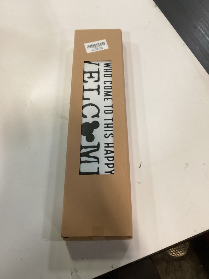 Condition photo showing Good Condition for Disney, Disney Addict, Welcome Sign, Wall Table Shelf Decoration, Home Decor for Front Door, Porch Hanging Signs Decor for Indoor Outdoor, Hanging Framed Wood Sign, To All Who Come To This Happy Place 08 Disney 8