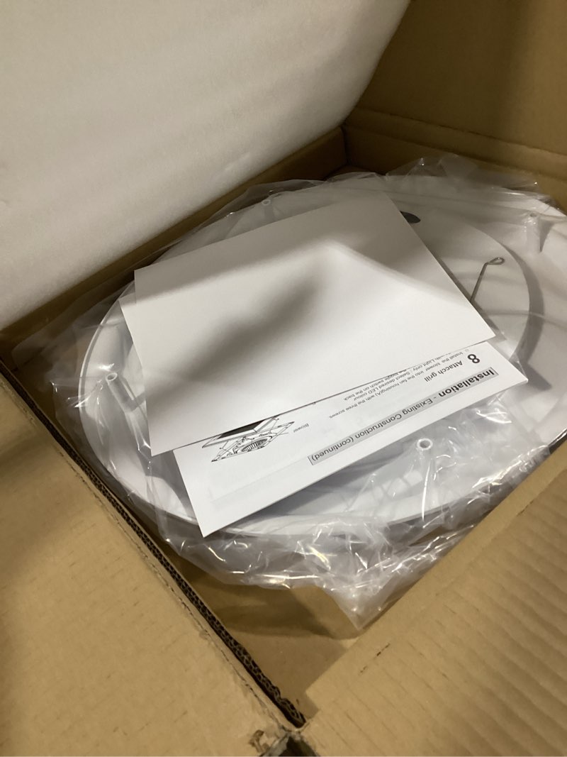 Condition photo showing Good Condition for 100CFM Round Bathroom Ventilation Fan: Quiet 1.2 Sones Ceiling Mount Exhaust Fan Combo with Integrated LED Light, 5CCT Selectable, Dimmable, Wet Rated, ETL Certified
