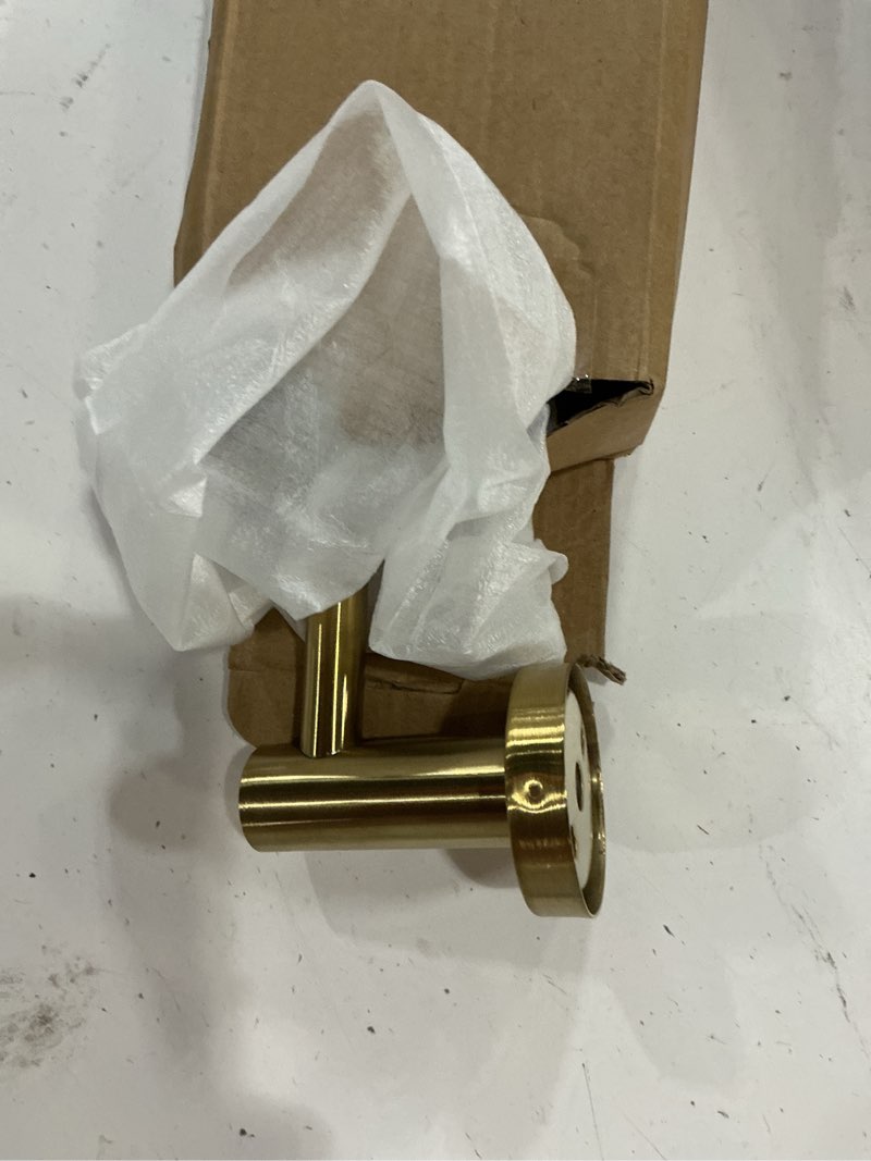 Condition photo showing New/Like New for adjustable single bath towel bar 23.6 to 42 inch, zuext brushed gold stainless steel towel holder hanger, expandable wall mounted towel rail for bathroom kitchen washroom,1" tube towel rail racks gold single towel bar 1