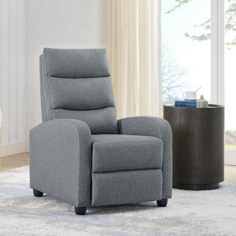 CHITA Recliner Chairs for Adults Sofa Chair with Lumbar Support Home Theater Seating for Living Room, Fabric in Grey