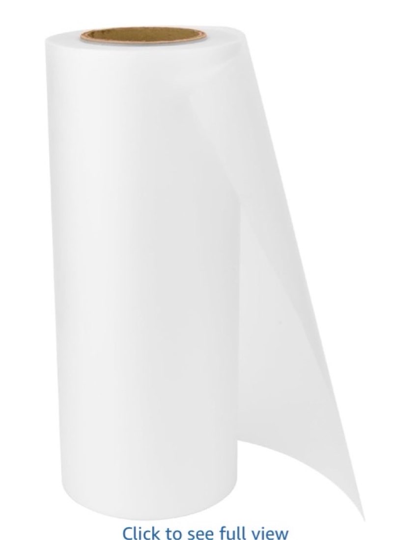 dtf transfer film roll 13" x 328ft,double sided glossy clear pretreat pet heat transfer paper, cold and hot peel, direct to film for t-shirts textile
