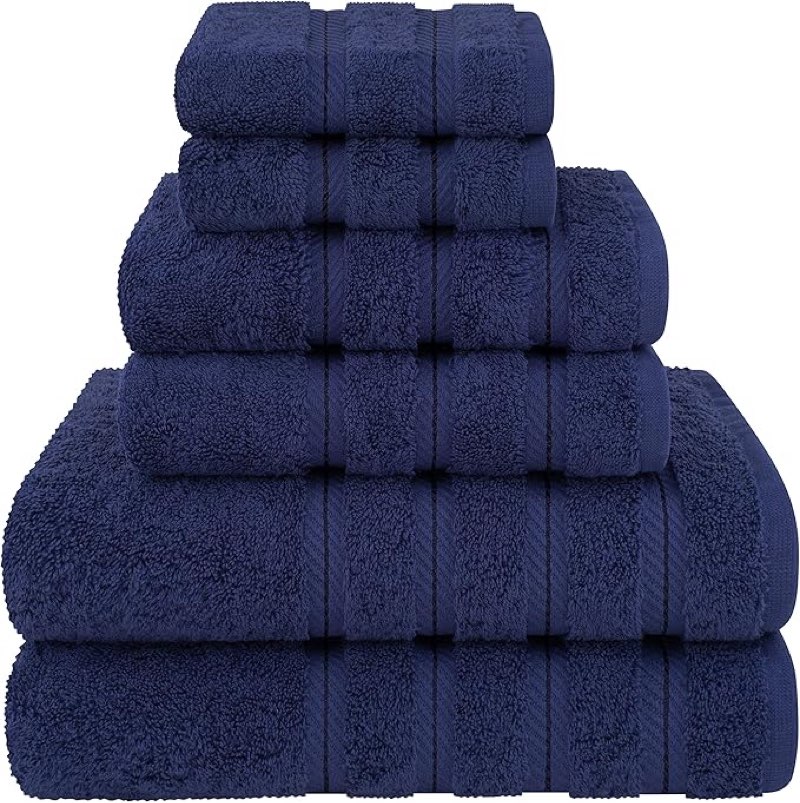 Ozdilek 6-Piece Bath Towel Set, 2 Bath, 2 Hand, 2 Wash, 100% Cotton Turkish Towels, 2 Bath Towels (3
