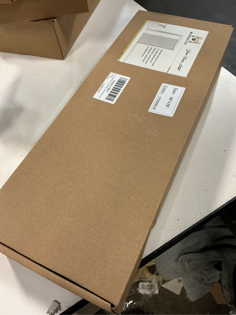 Condition photo showing New/Like New for H.VERSAILTEX 100% Blackout Linen Curtains Accordion Door Curtain for Doorway Privacy Folding Closet Door Curtain Room Divider Sliding Door Shade with Hooks, 1 Panel, W44 x L78, Heather Stone Blue 44"W x 78"L (Pack of 1) Heather Stone Blue