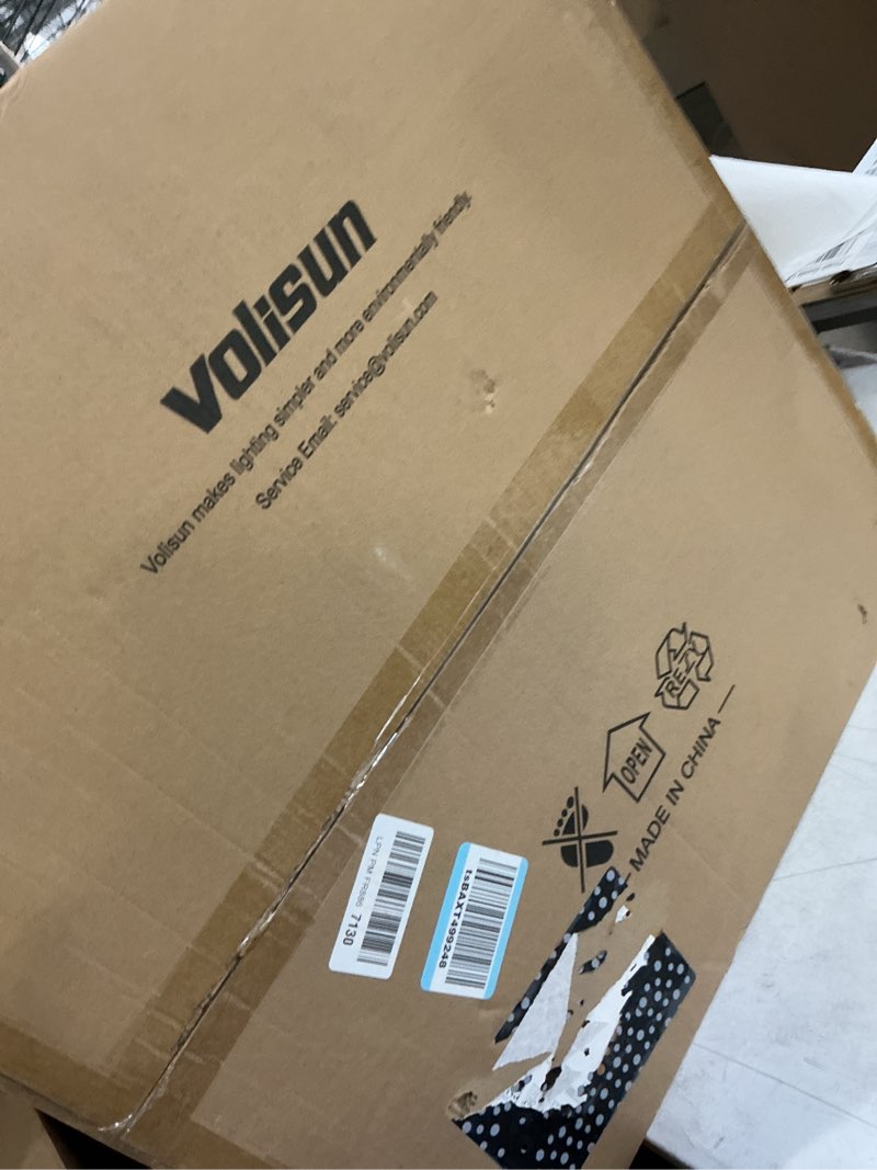 Condition photo showing New/Like New for volisun low profile ceiling fans with lights and remote, 23.6in fandelier ceiling fan with light, 3000k-6500k dimmable bladeless led fan light, white flush mount ceiling fans with lights for bedroom white 23.6 inch