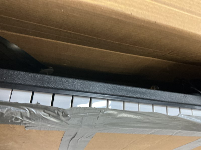 Condition photo showing As Is for 61 Key Portable Electronic Keyboard Piano w/Lighted Full Size Keys, LCD, Headphones, X-Stand, Stool, Music Rest, Microphone, Note Stickers, Built-In Speakers,3 Teaching Modes