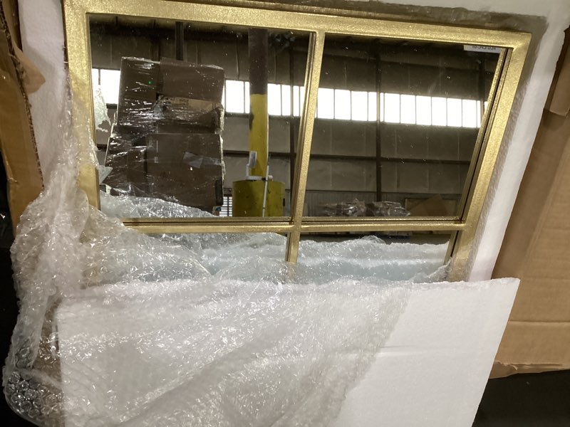 Condition photo showing Good Condition for besdomus oversized gold arched mirror?40"x60" large ornate window mirror 60"l x 40"w gold