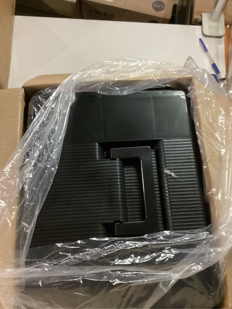 Condition photo showing As Is for Pendaflex Portable File Box with File Rails, Simple Document Storage, File Bin for Home and Office, Hinged Lid with Double Latch Closure, Black, 3 Black Letter Size Hanging Folders Included (41742AMZ) 22 File Folders Black