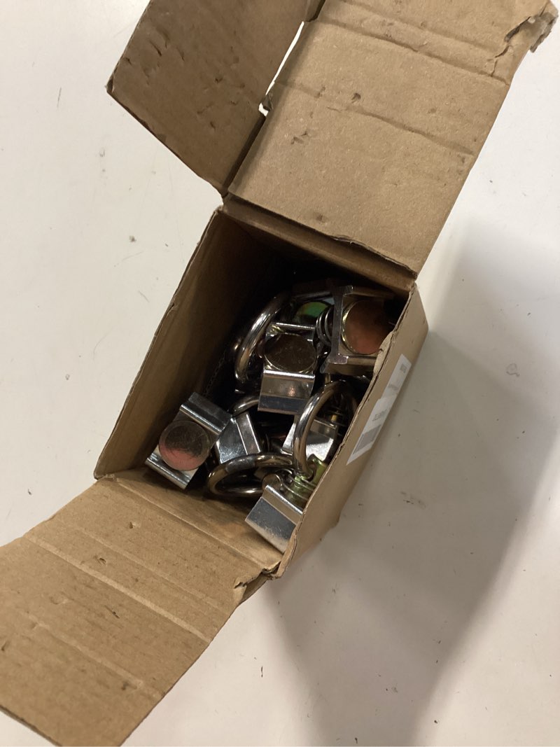 Condition photo showing Good Condition for 16pack l track single stud fitting with round ring silver, l track tie down, l-track accessories for truck bed,trailer cargo control,pickup, rv, atv breaking load 5500lbs 16so silver
