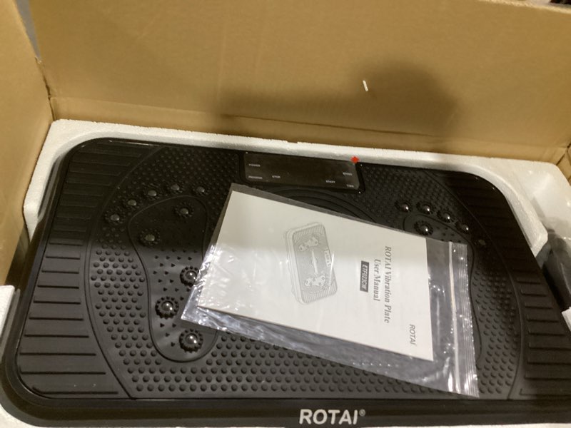Condition photo showing As Is for shake plate vibration exercise machine for lymphatic drainage massager & weight loss, 400 lbs capacity whole body vibrating plate workout for women and men bright black