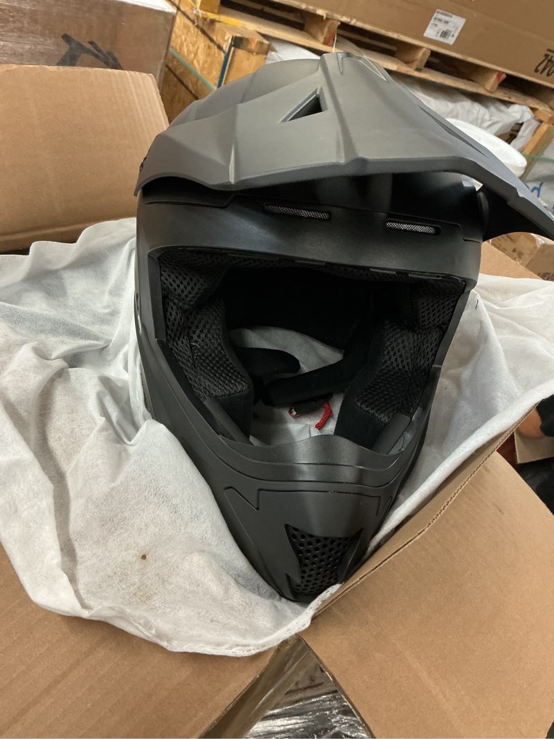 Condition photo showing As Is for z7 mx adult small matte black motorcycle helmet