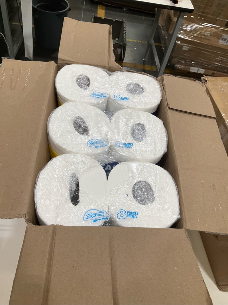 Condition photo showing New/Like New for charmin 24 family mega rolls bathroom tissue