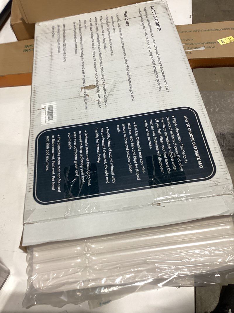 Condition photo showing New/Like New for stone bath mat diatomaceous earth shower mat non-slip super absorbent diatomite stone mats for bathroom floor/ktichen cuonter quick-drying easy to clean (24''*16''white)