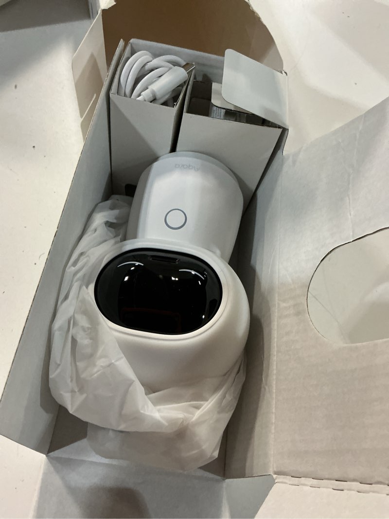 Condition photo showing New/Like New for aqara 2k security indoor camera hub g3, ai facial and gesture recognition, infrared remote control, 360° viewing angle via pan and tilt, works with homekit secure video, alexa, google assistant, ifttt