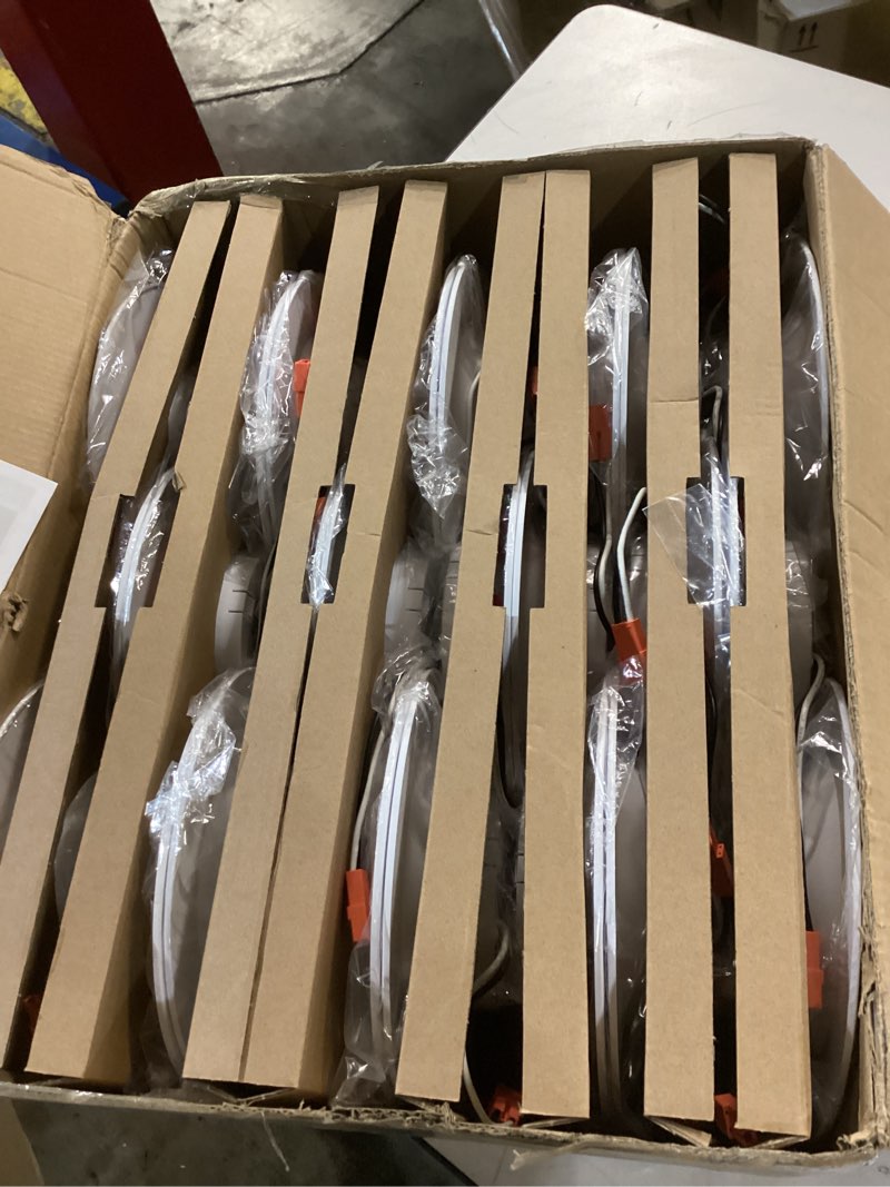 Condition photo showing Good Condition for Ensenior 5/6 Inch 5CCT LED Can Lights 24 Pack, Retrofit Led Recessed Lighting, Baffle Trim, Dimmable, 9W=110W, 1000LM, 2700K/3000K/3500K/4000K/5000K Selectable, IC Rated - ETL & FCC 6 Inch 24 Pack