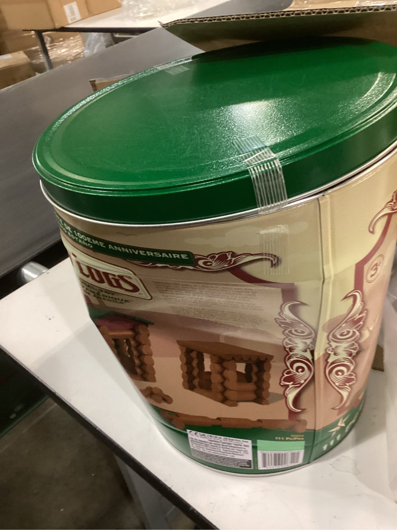 Condition photo showing Good Condition for Lincoln Logs - Logs 100th Anniversary Tin