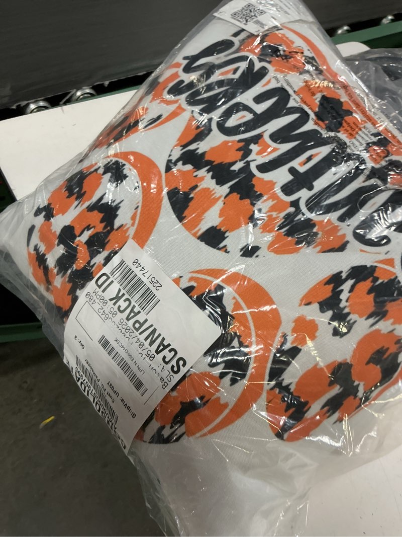 Condition photo showing Good Condition for panthers paw print school spirit panthers orange black throw pillow 18x18