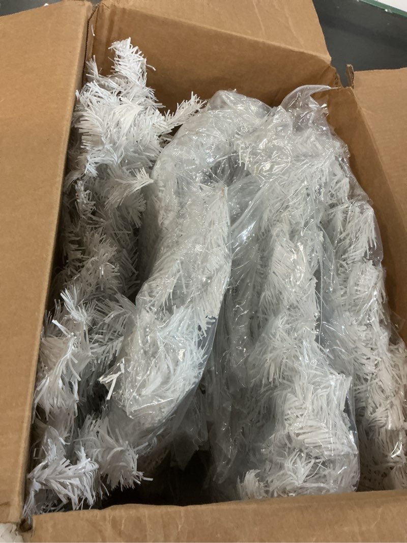 Condition photo showing Good Condition for 4 Pcs 9 ft Canadian Pine Christmas Garland Thick Artificial Pine Winter Garland Deluxe Faux Holiday Season Outdoor for Christmas Home Seasonal Indoor Decorations(White)