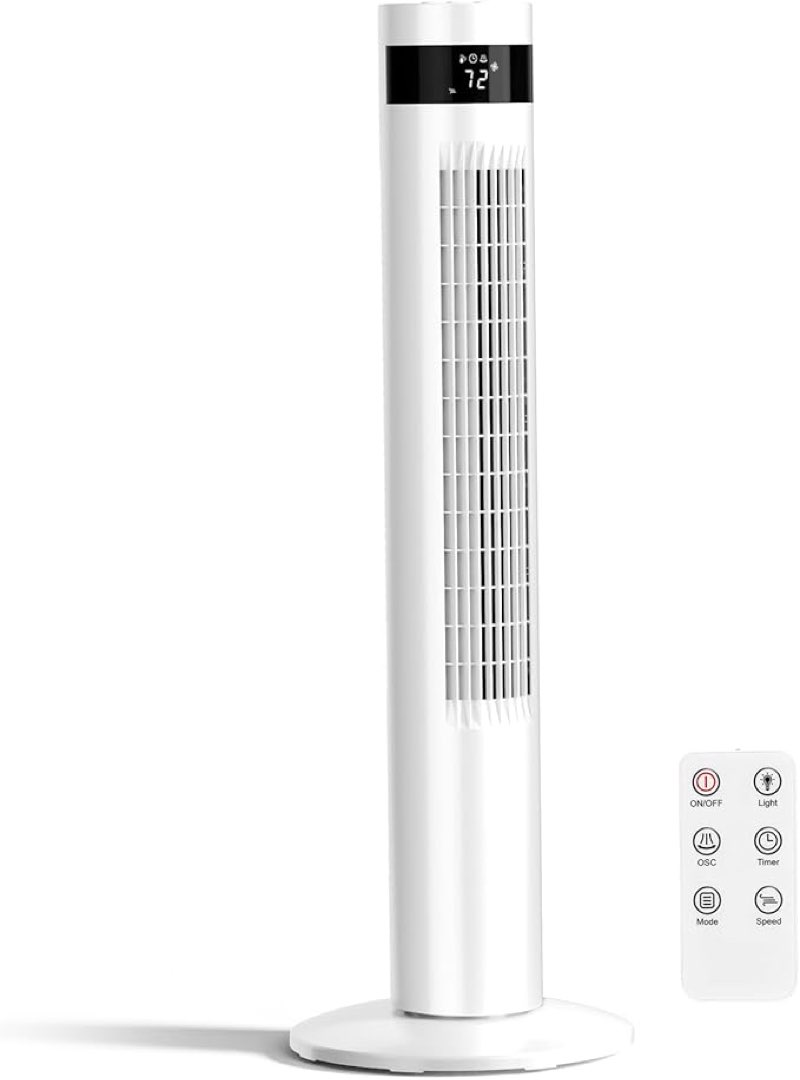 antarctic star tower fan portable electric oscillating fan quiet cooling remote control standing bladeless floor fans 3 speeds wind modes timer bedroom office