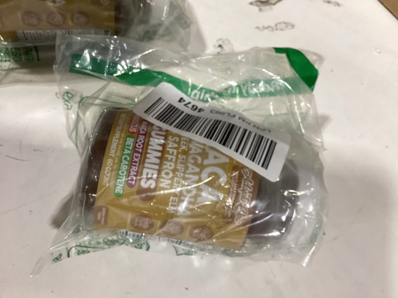 Condition photo showing New/Like New for clean nutra maca root gummies ashwagandha fenugreek slippery elm saffron hibiscus beta carotene vitamin a for women macaroot extract 60 gummies vegan adaptogen supplement gummy non gmo