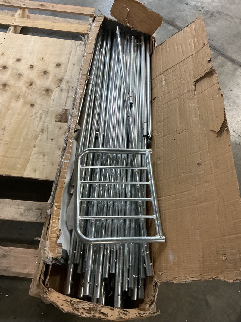 Condition photo showing As Is for Metal carport with grey top(incomplete box 2/2)