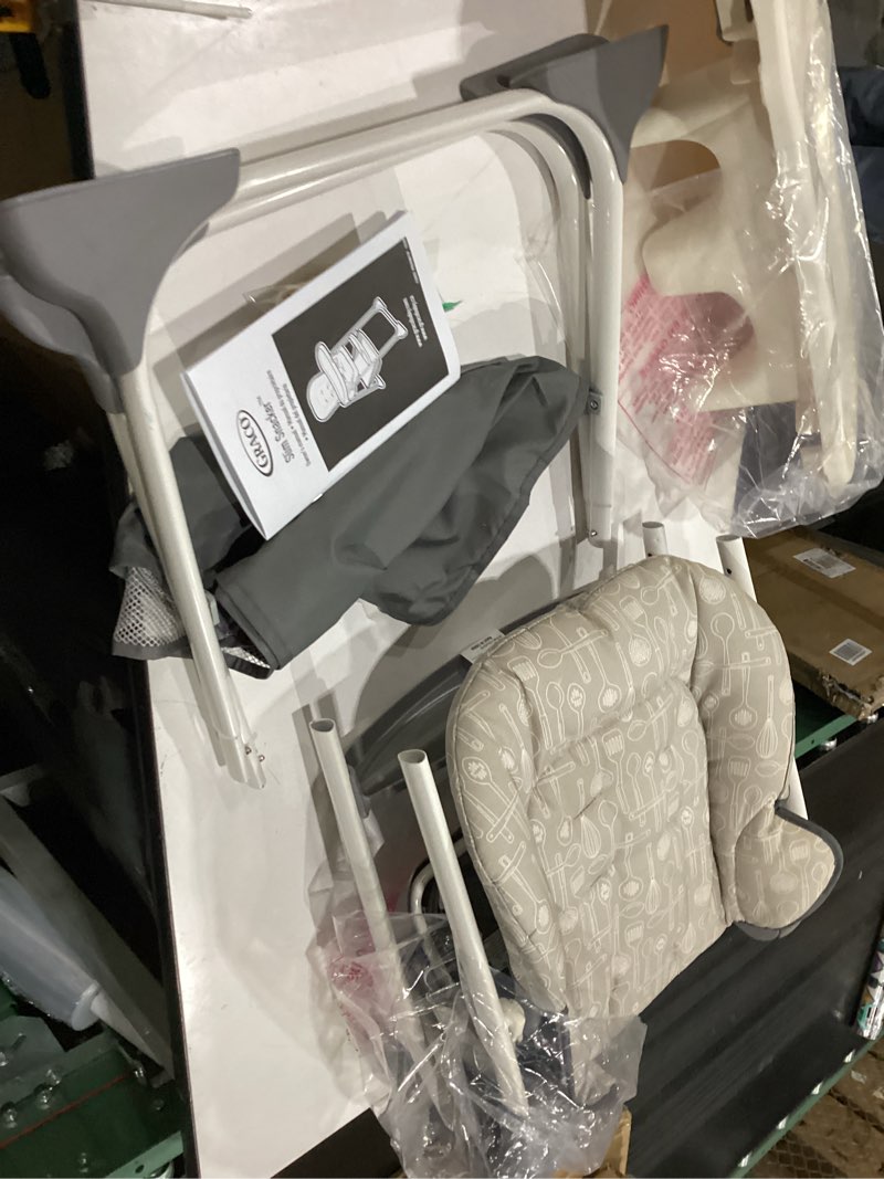 Condition photo showing Good Condition for graco slim snacker high chair, ultra slim, fast-folding, multiple recline positions, comfortable feeding, whisk