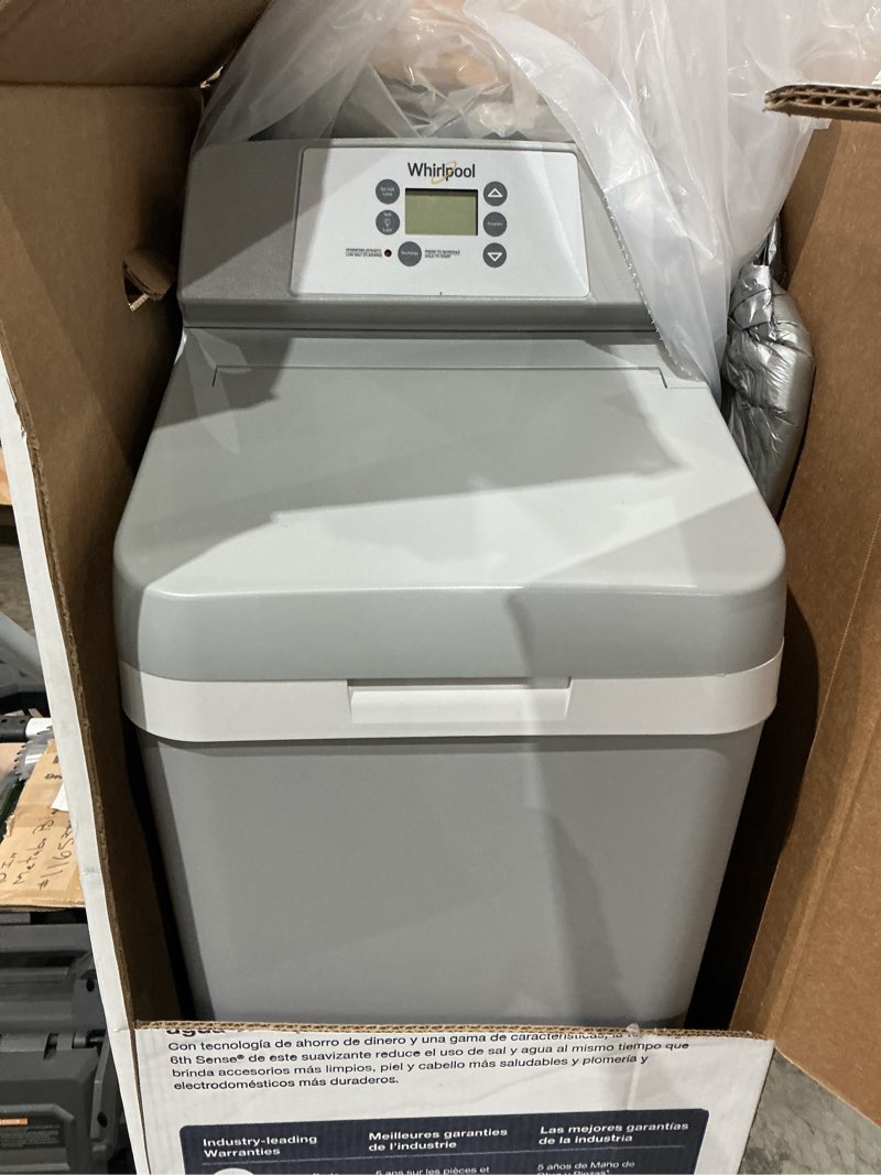 Condition photo showing As Is for whirlpool 44000-grain water softener system