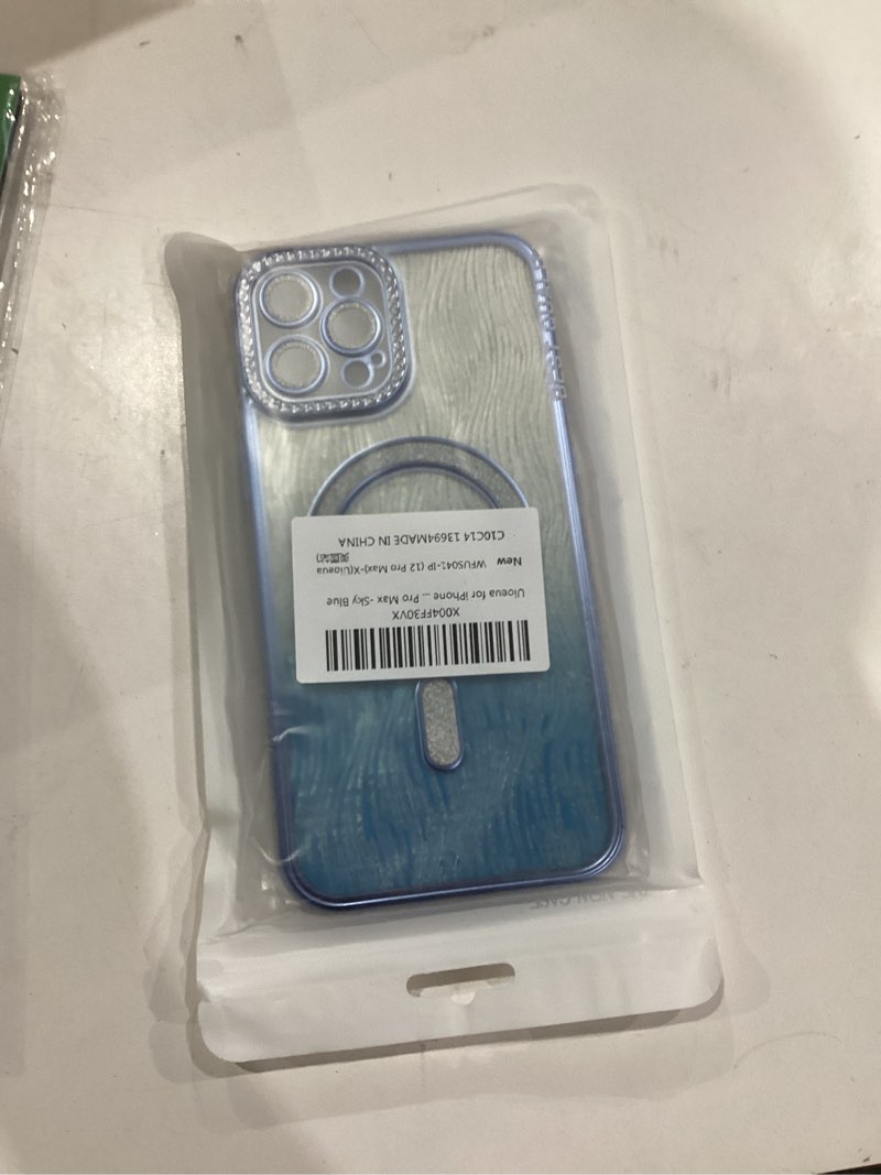 Condition photo showing New/Like New for for iPhone 12 Pro Max Magsafe Case,Luxury Plating Glitter Sparkly Diamond Rhinestone Cover with Camera Protector for Women Men Girls Silicone Shockproof Case for iPhone 12 Pro Max -Golden iphone 12 Pro Max Case Golden