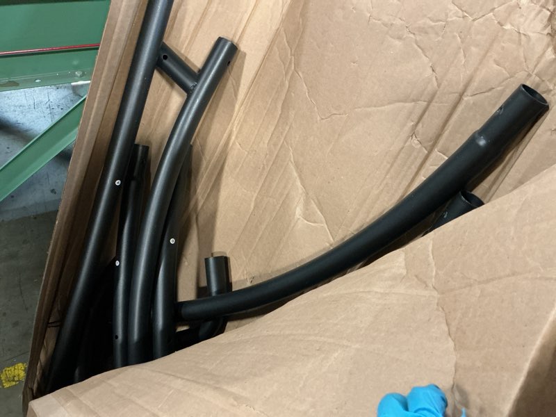 Condition photo showing As Is for (Similar)Black Painted Iron Pipe, Home TZH 4 Pack Threaded Black Iron Pipe Nipple for DIY Project/Furniture/Shelving Decoration (4, 24\")