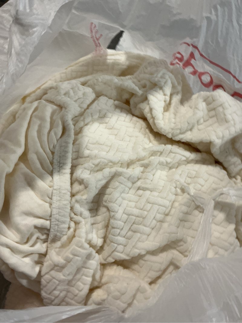Condition photo showing As Is for sofa covers couch covers for sofa pet friendly couch cushion covers universal sofa covers washable stretch slipcovers for sectional sofa (texture ivory white, 2 seats + chaise cover) texture ivory white 2 seats + chaise cover