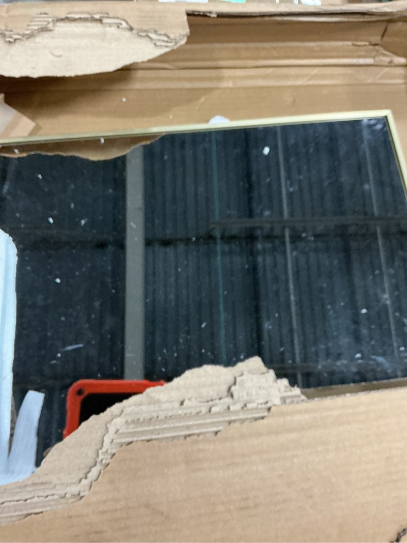 Condition photo showing Good Condition for DUMOS Arched Full Length Mirror with Stand Floor Standing Aluminum Frame for Bedroom Body Hanging Leaning Modern Simple Home Decor Shatter-Proorf Nano Glass Wall Living Room Cloakroom Gold Gold-rounded 