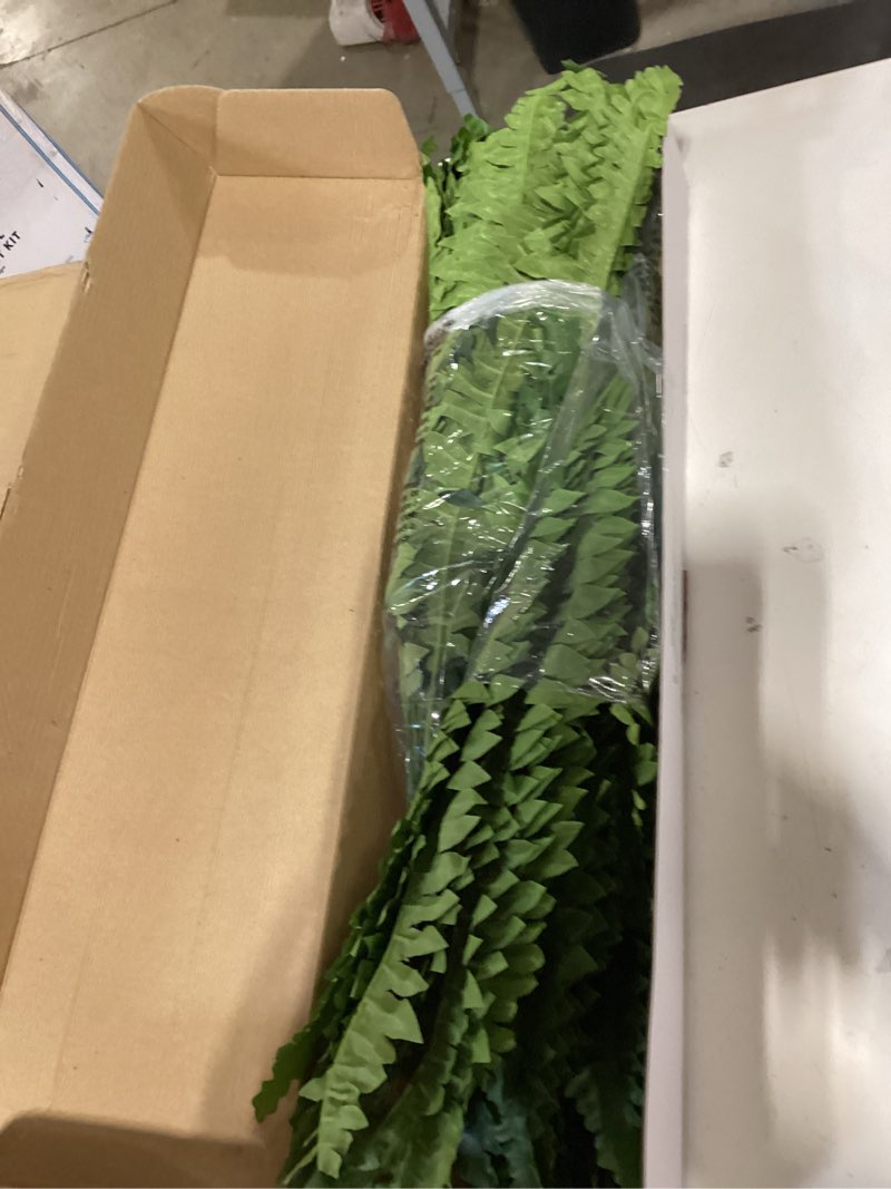 Condition photo showing New/Like New for forest prince 35" ferns artificial bush plants large, 2 artificial boston ferns with 39 fronds for outdoors home decor