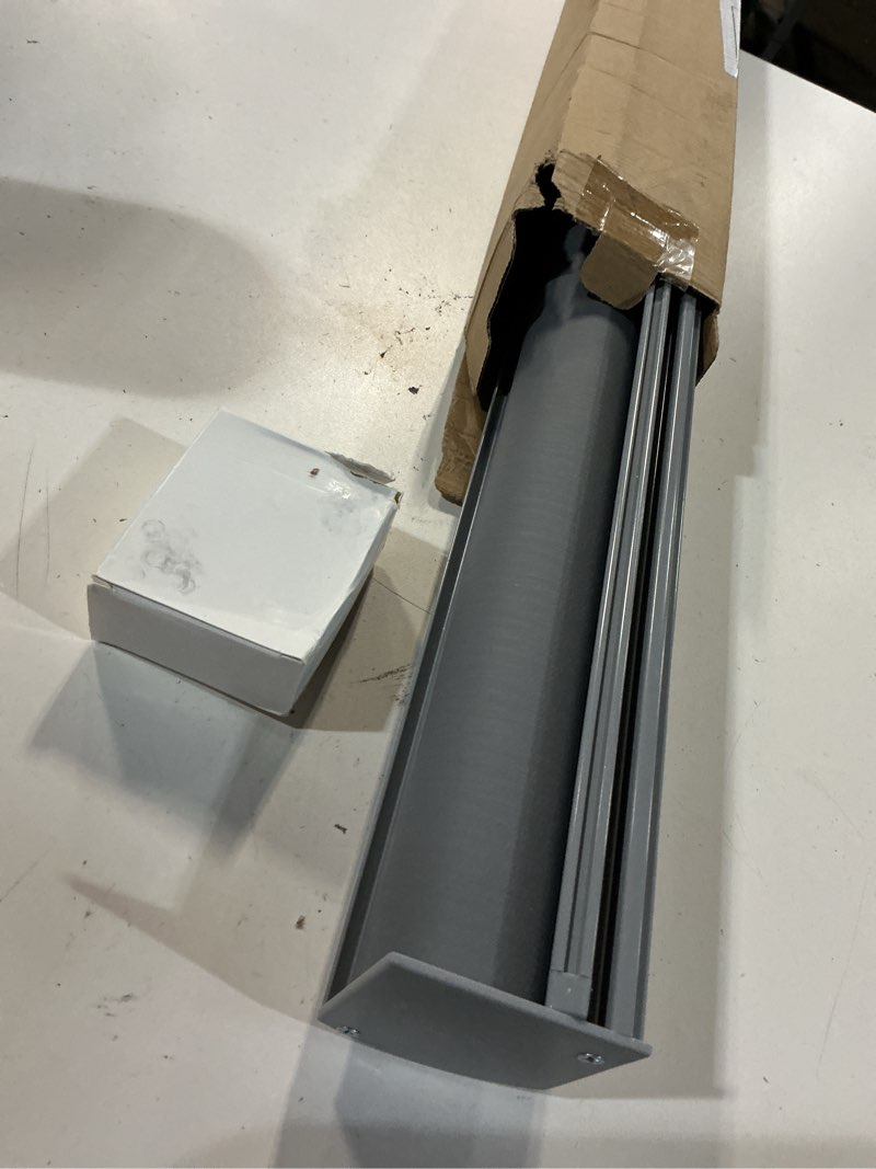 Condition photo showing Good Condition for chrisdowa cordless blackout roller shades for windows, striped free-stop window blinds with privacy, thermal insulated window shades for home, office and door. grey, 31" w x 72" h 31"w x 72"h grey