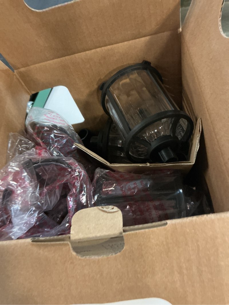 Condition photo showing As Is for harbor breeze 6 -pack 10 -lumens matte black solar led outdoor path light kit ( 3000-k )