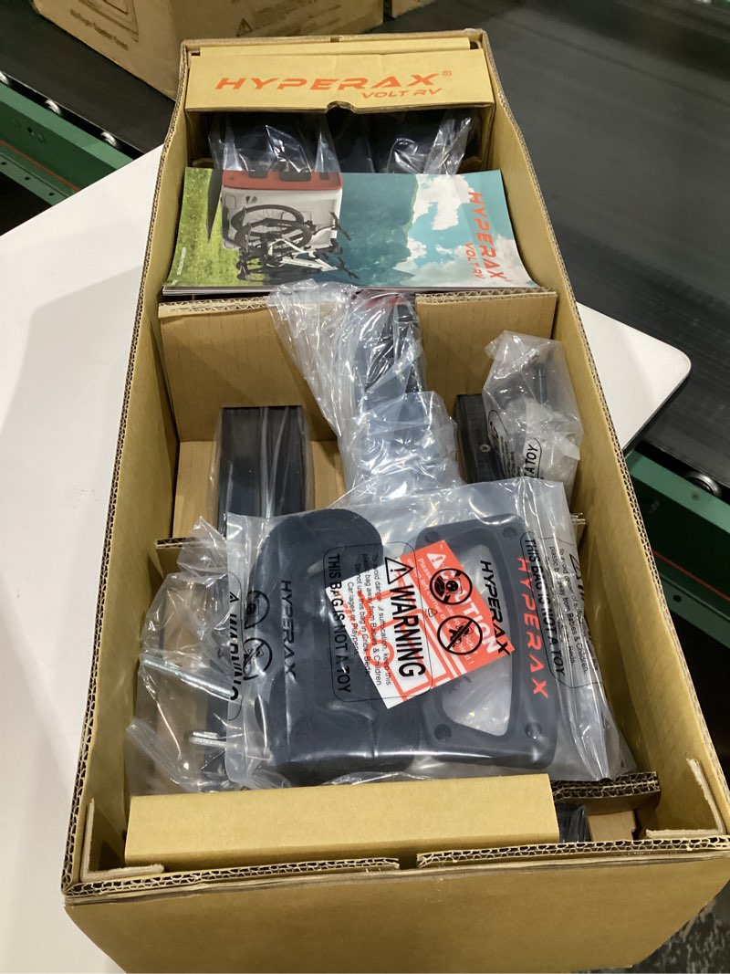 Condition photo showing Good Condition for HYPERAX Volt RV -Hitch Mounted E Bike Rack Carrier for RV, Camper, Trailer, Toad with 2 inch Class 3 or Higher Hitch- Fits Up to 2x70lbs EBike MTB Gravel Road Bike with Up to 5-inch Fat Tire