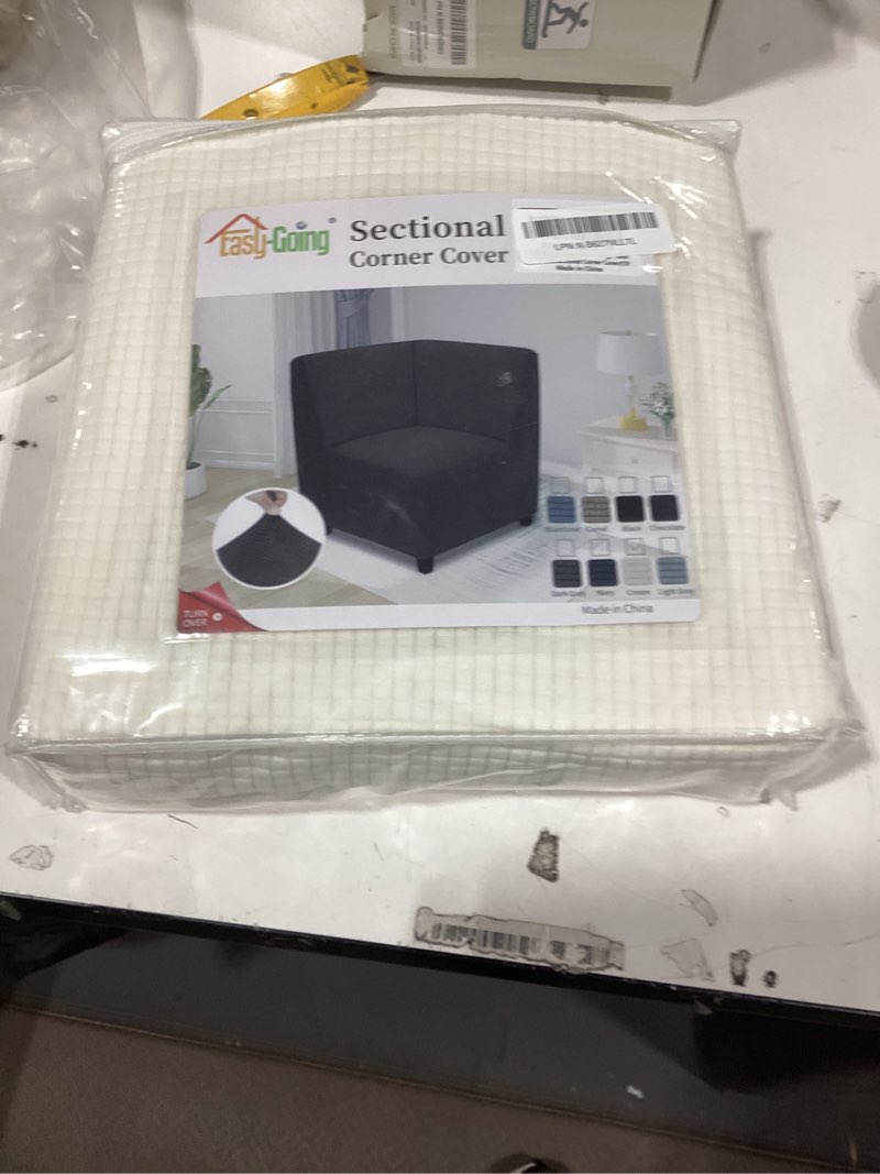 Condition photo showing Good Condition for Weysat Corner Sofa Cover Stretch Corner Couch Cover Furniture Protector for Living Room Sectional Recliner Sofa Slipcover Reclining L Shape Couch Additional Seat(Dark Gray,Milk Silk) Dark Gray Milk Silk