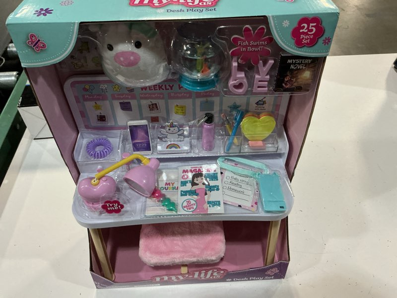Condition photo showing As Is for my life as desk playset for 18-inch dolls