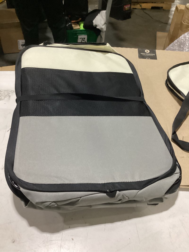 Condition photo showing Good Condition for dog playpen for small dogs & puppies, 40.55" portable indoor outdoor puppy playpen with bowl, waterproof floor, foldable pop-up pet pen for home, travel & daily use, grey+beige grey+beige m(40.55"x40.55"x20.5")