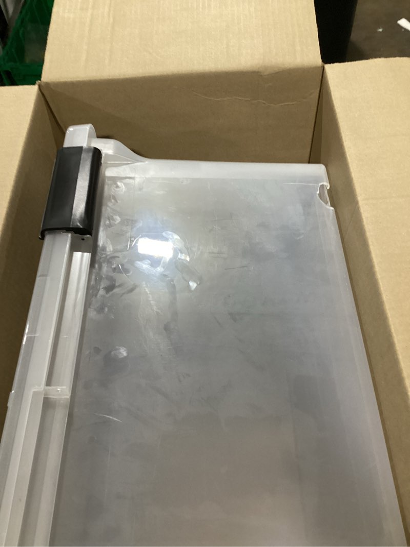 Condition photo showing Good Condition for iris usa file box weatherpro file organizer plastic file box for letter/legal file, water resistant document box, durable lid, seal w/secure latching buckles, stackable, nestable, clear 32 qt. 1 pack