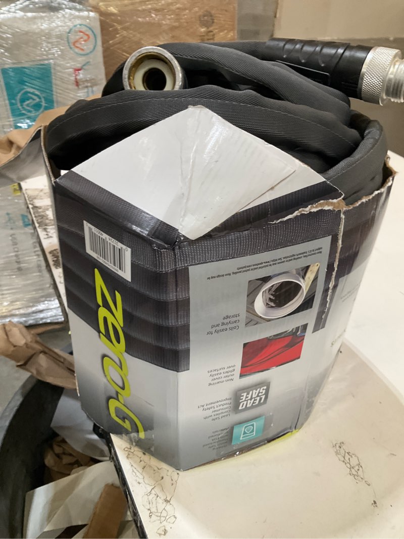 Condition photo showing As Is for zero-g 4001-100 garden hose, 5/8" x 100', gray