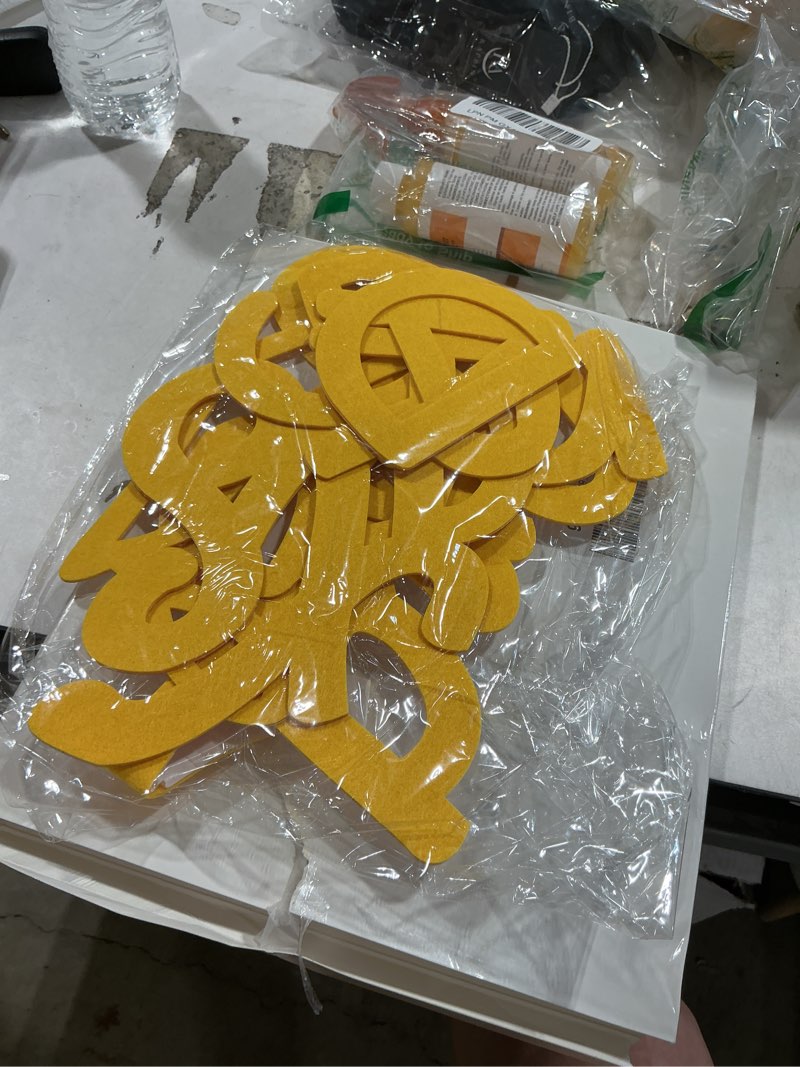 Condition photo showing New/Like New for mindsoft gold felt congrats grad sticker sign for backdrop graduation decor for party congrats grad class of 2026 event letter sign graduation party balloon arch backdrop decor supplies gold congrats grad